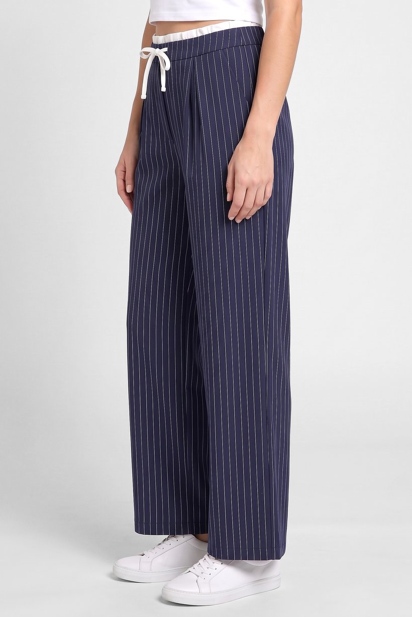 Women Regular Fit Stripe Wide Leg Pants, Multicolor