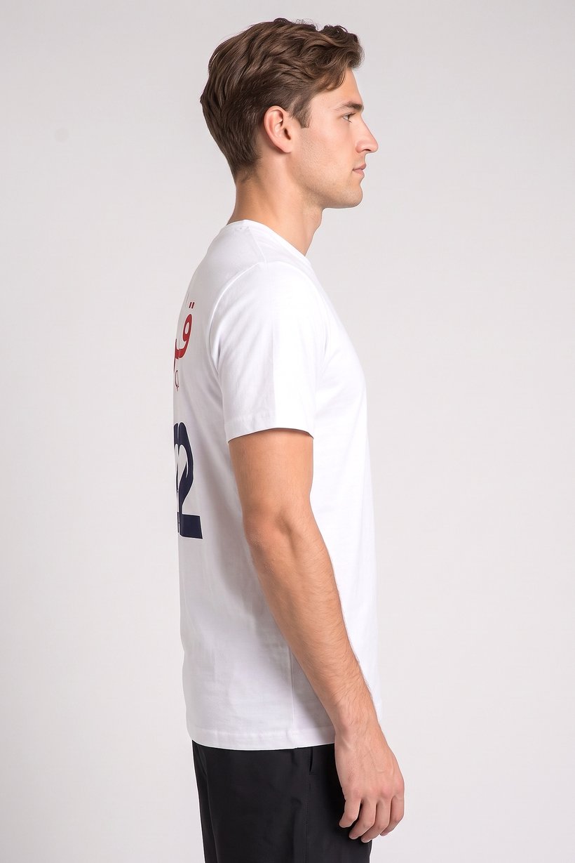 Men Sportswear Fit Short Sleeve Outdoor T-Shirt, White