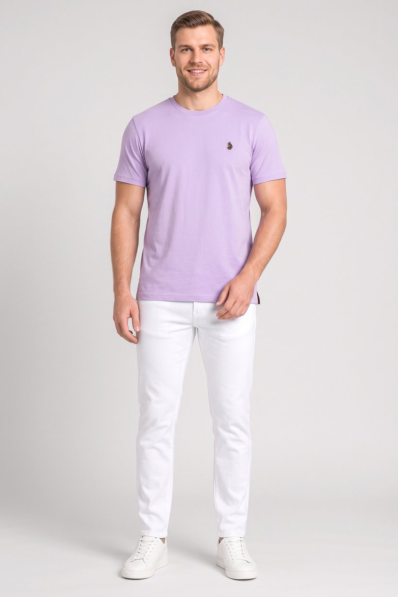 Men Sportswear Fit Short Sleeve Outdoor T-Shirt, Lavender