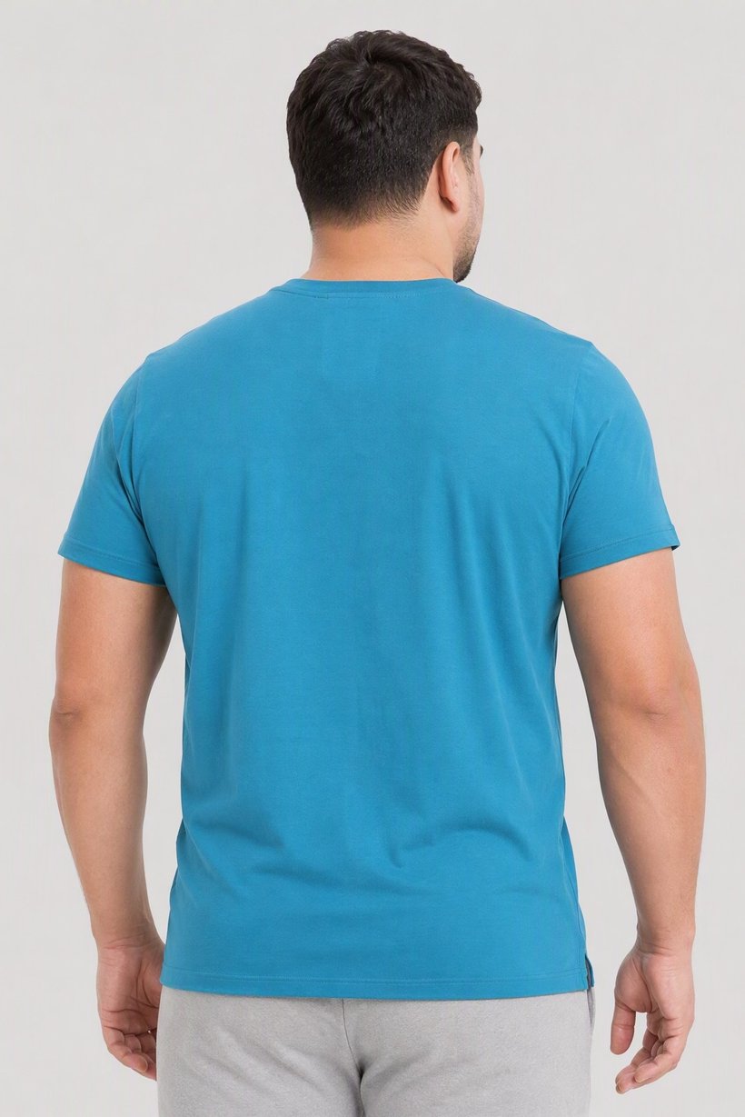 Men Sportswear Fit Short Sleeve Outdoor T-Shirt, Blue
