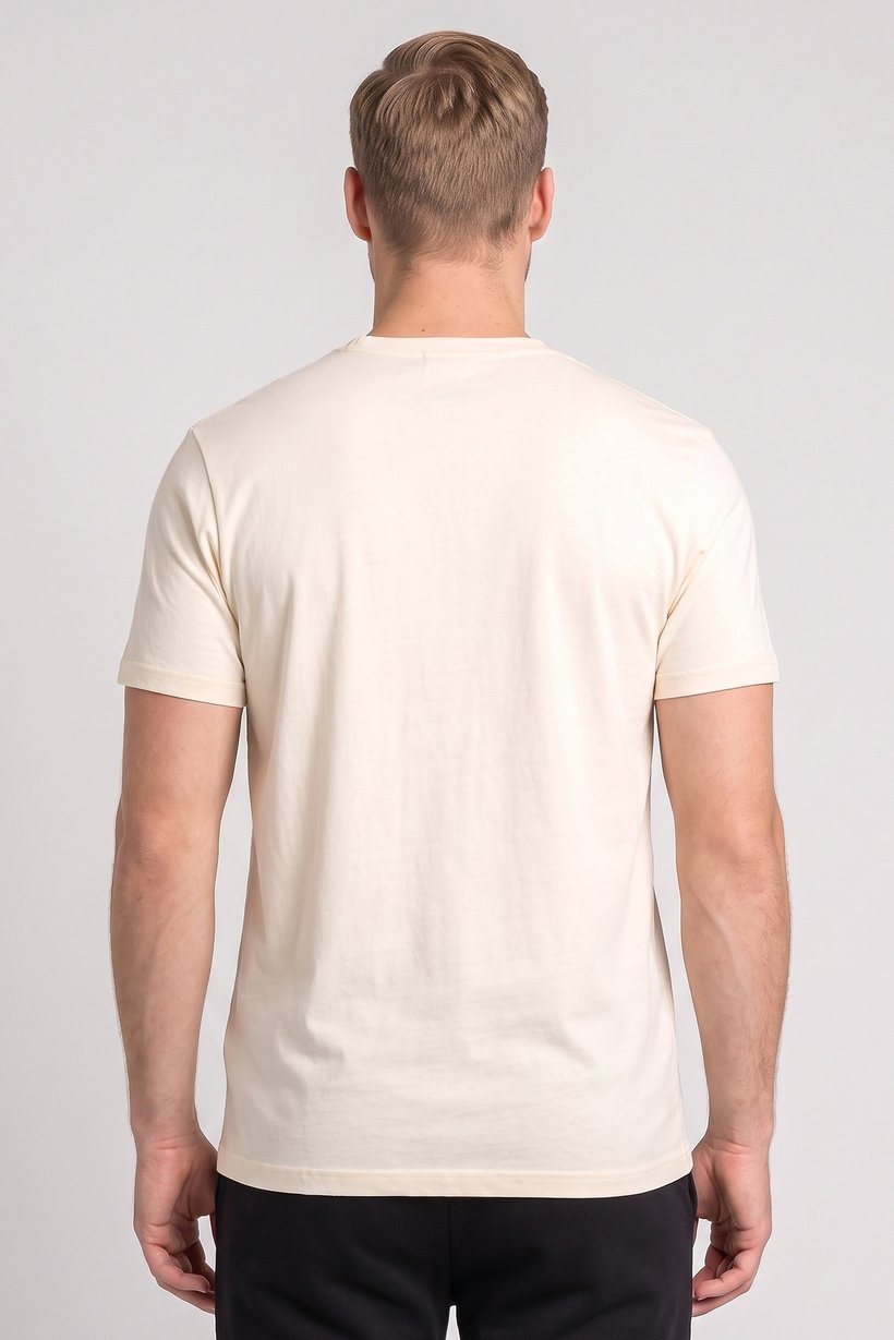 Men Sportswear Fit Short Sleeve Outdoor T-Shirt, Cream