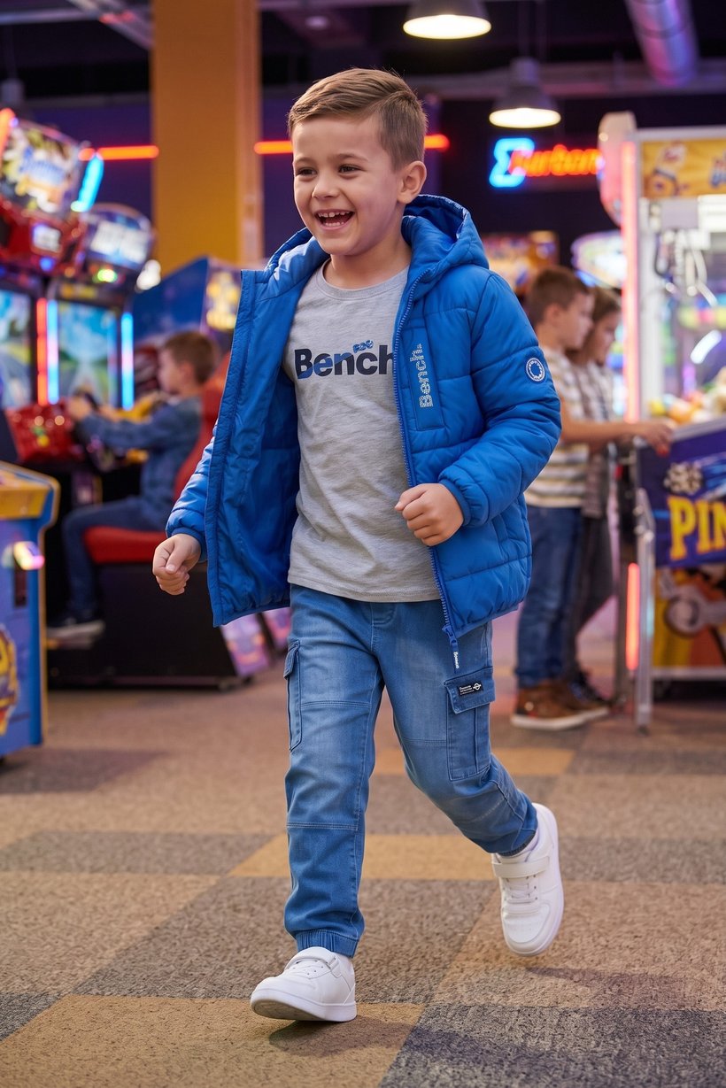 Kids Boy 3 Pcs Jacket And Long Sleeve T-Shirt With Cargo Jeans, Multicolor