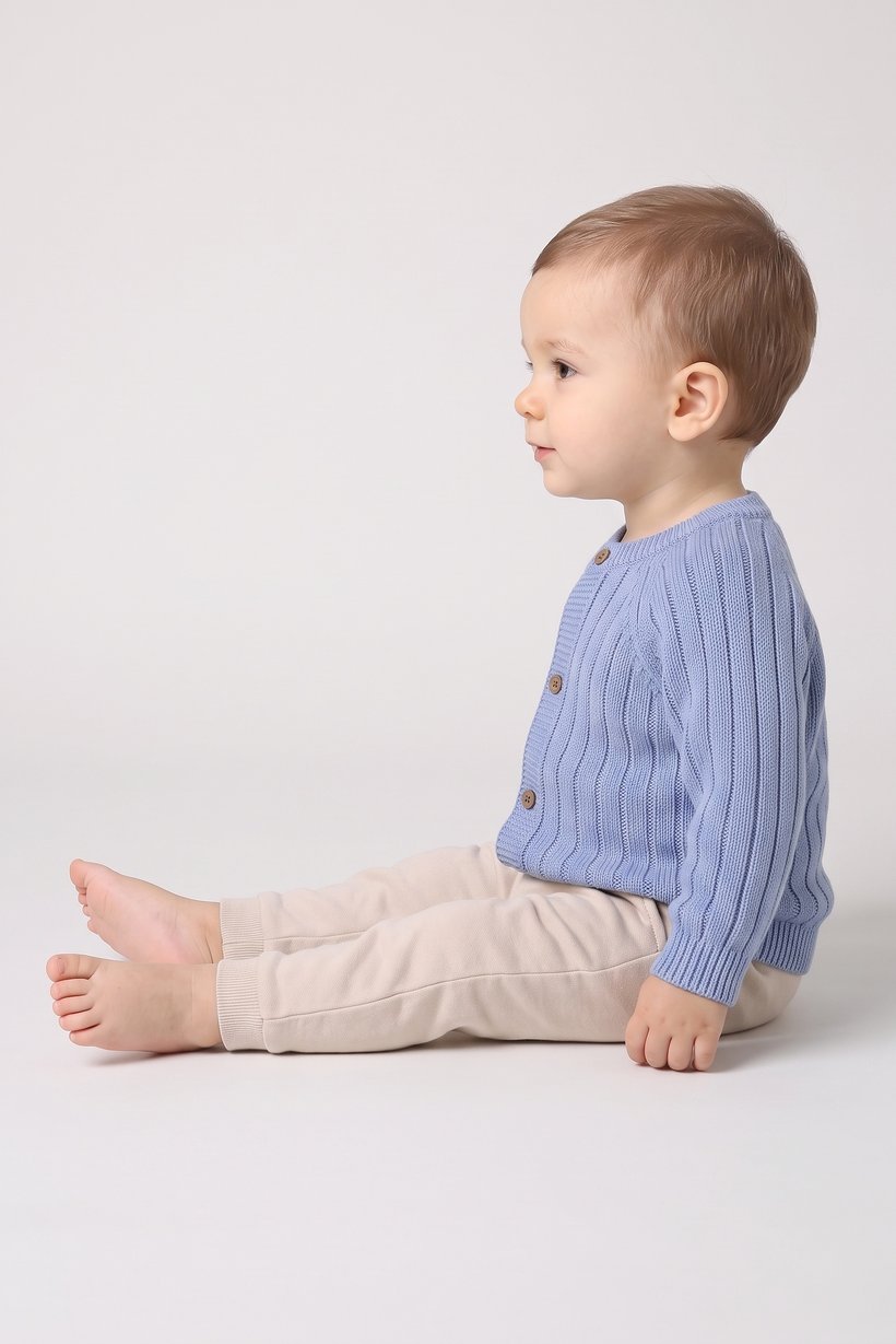 Toddlers Boy Long Sleeve Knitted Sweater, Blue