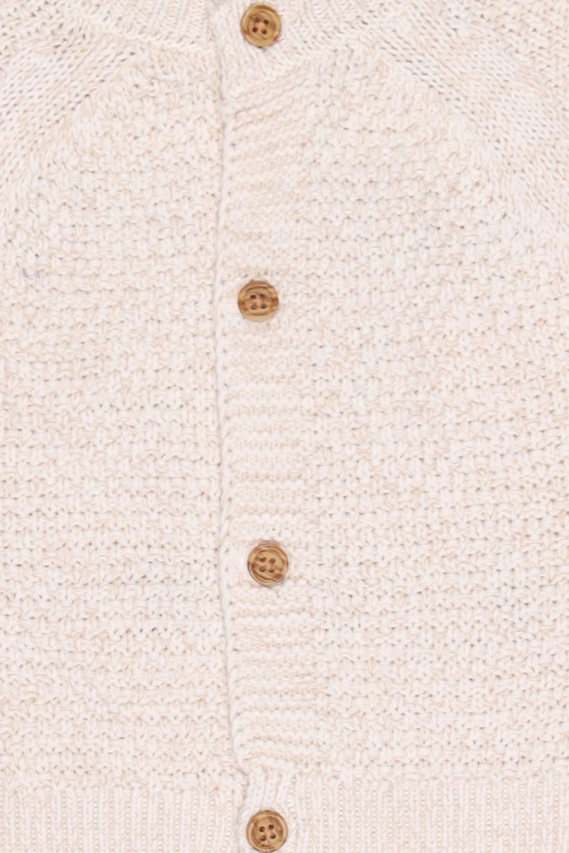 Toddlers GIrl Long Sleeve Knitted Sweater, Cream