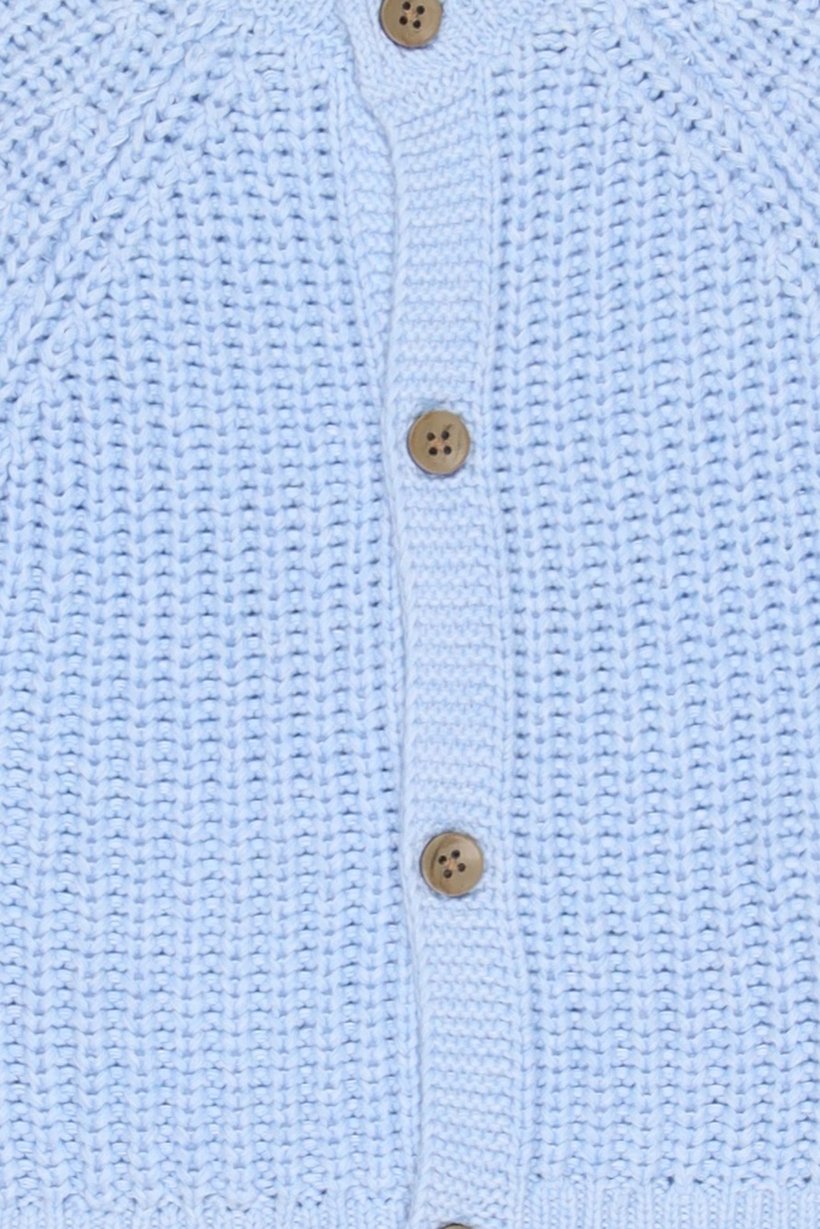 Toddlers Boy Long Sleeve Knitted Cardigan, Light Blue