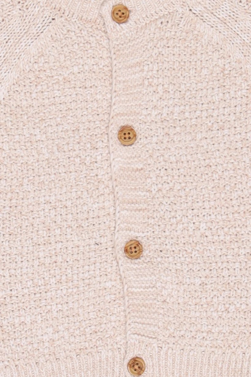 Toddlers Girl Long Sleeve Knitted Cardigan, Beige