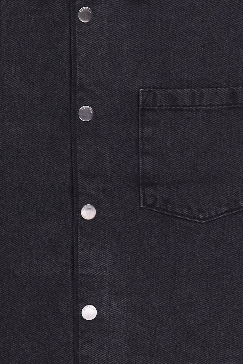 Men Washed Denim Jacket, Black