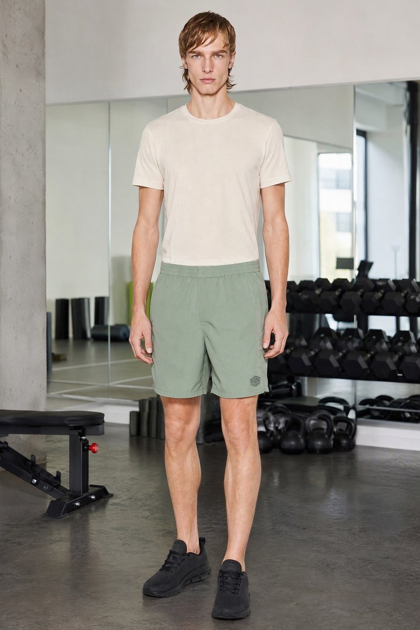 Men Sportswear Fit Training Shorts, Sage Green