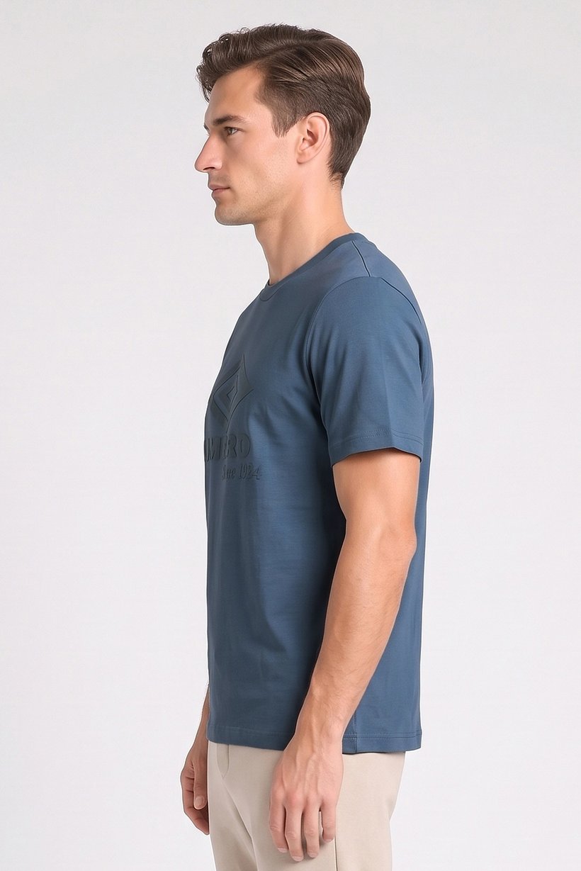 Men Sportswear Fit Short Sleeve Outdoor T-Shirt, Slate Blue