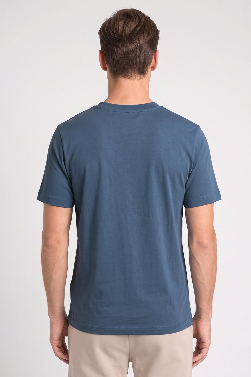 Men Sportswear Fit Short Sleeve Outdoor T-Shirt, Slate Blue
