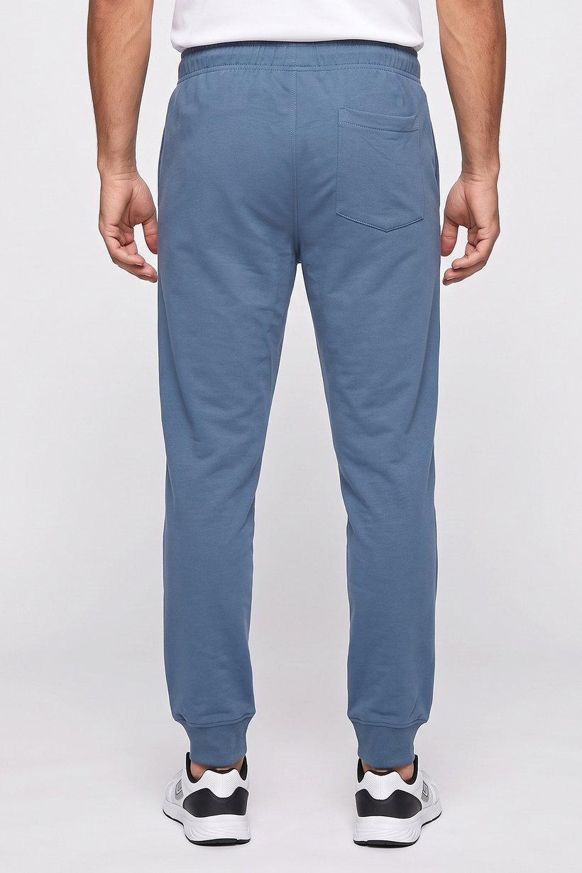 Men Slim Fit Brand Logo Training Sweatspants, Sage Blue