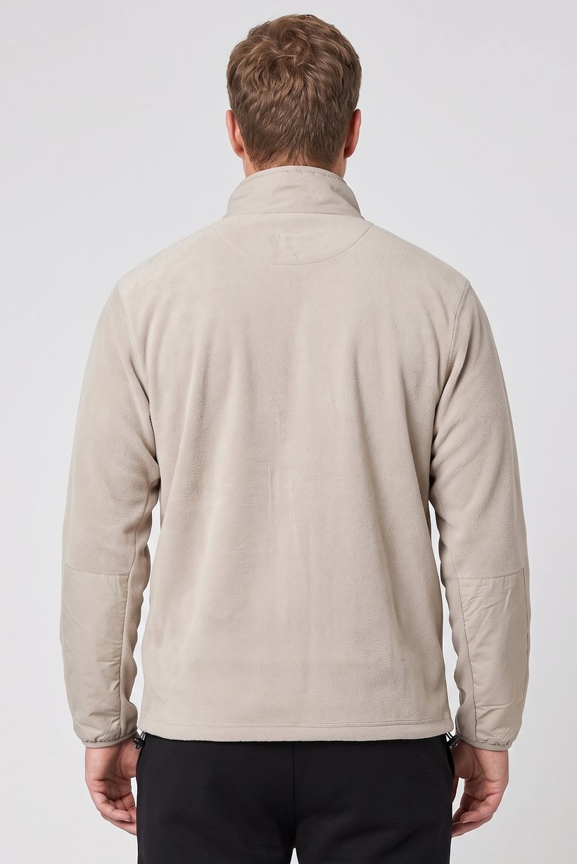Men Sportswear Fit Long Sleeve Outdoor Jacket, Light Grey