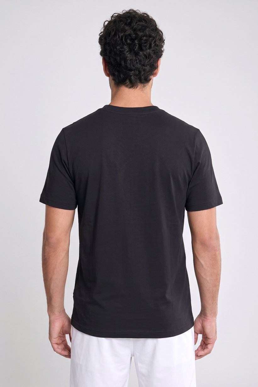 Men Sportswear Fit Short Sleeve Outdoor T-Shirt, Black