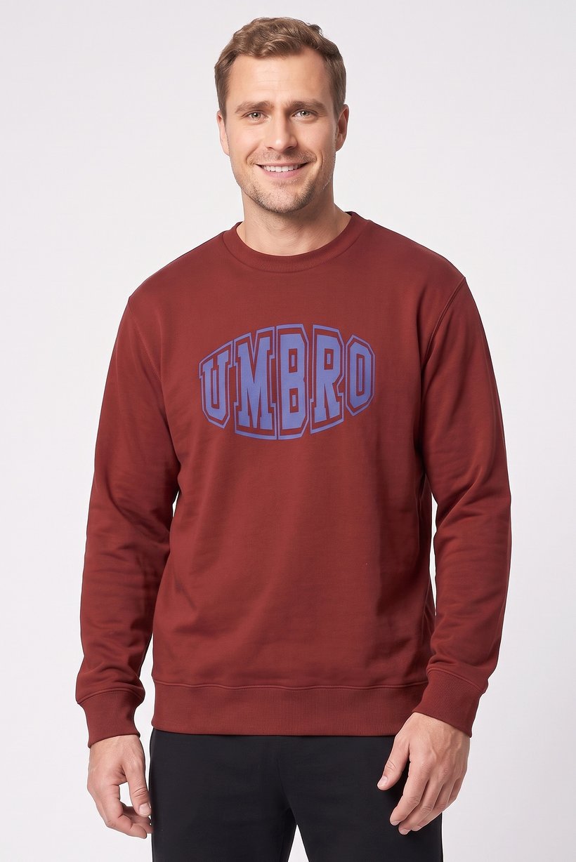 Men Sportswear Fit Long Sleeve Outdoor Sweatshirt, Maroon