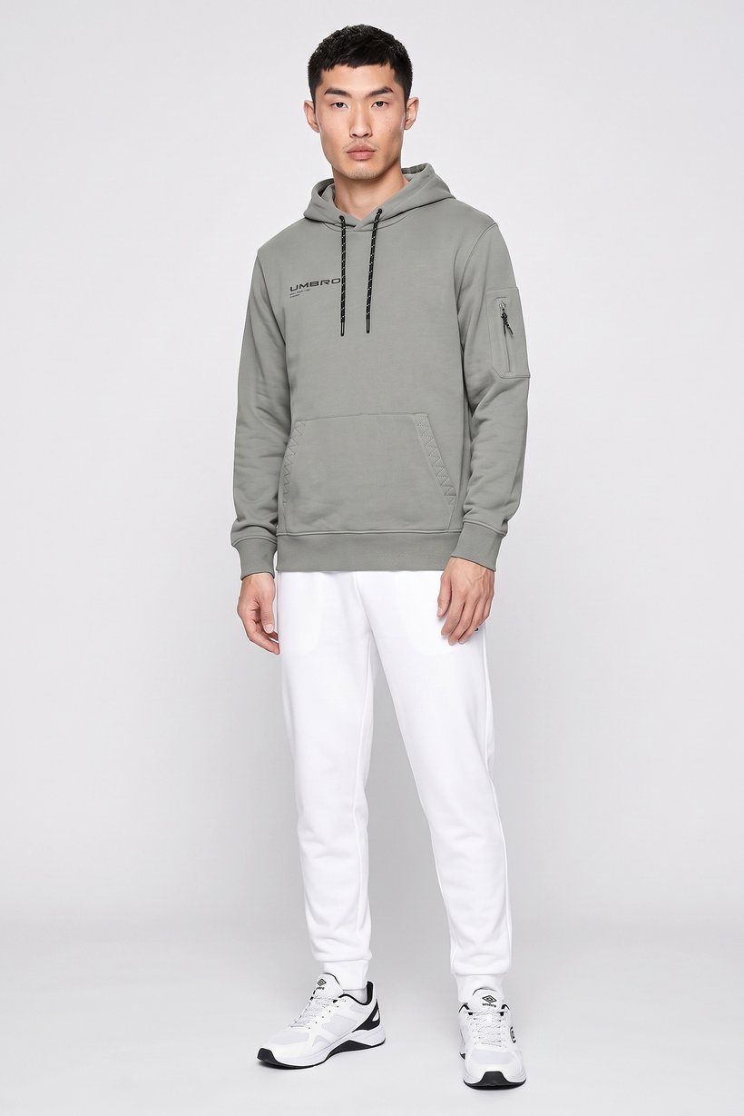 Men Sportswear Fit Long Sleeve Outdoor Hoodie, Grey
