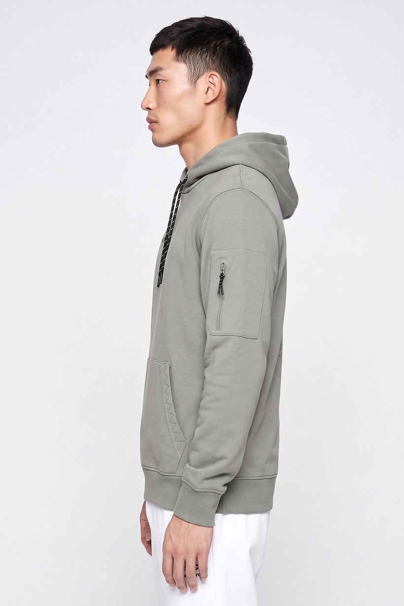 Men Sportswear Fit Long Sleeve Outdoor Hoodie, Grey