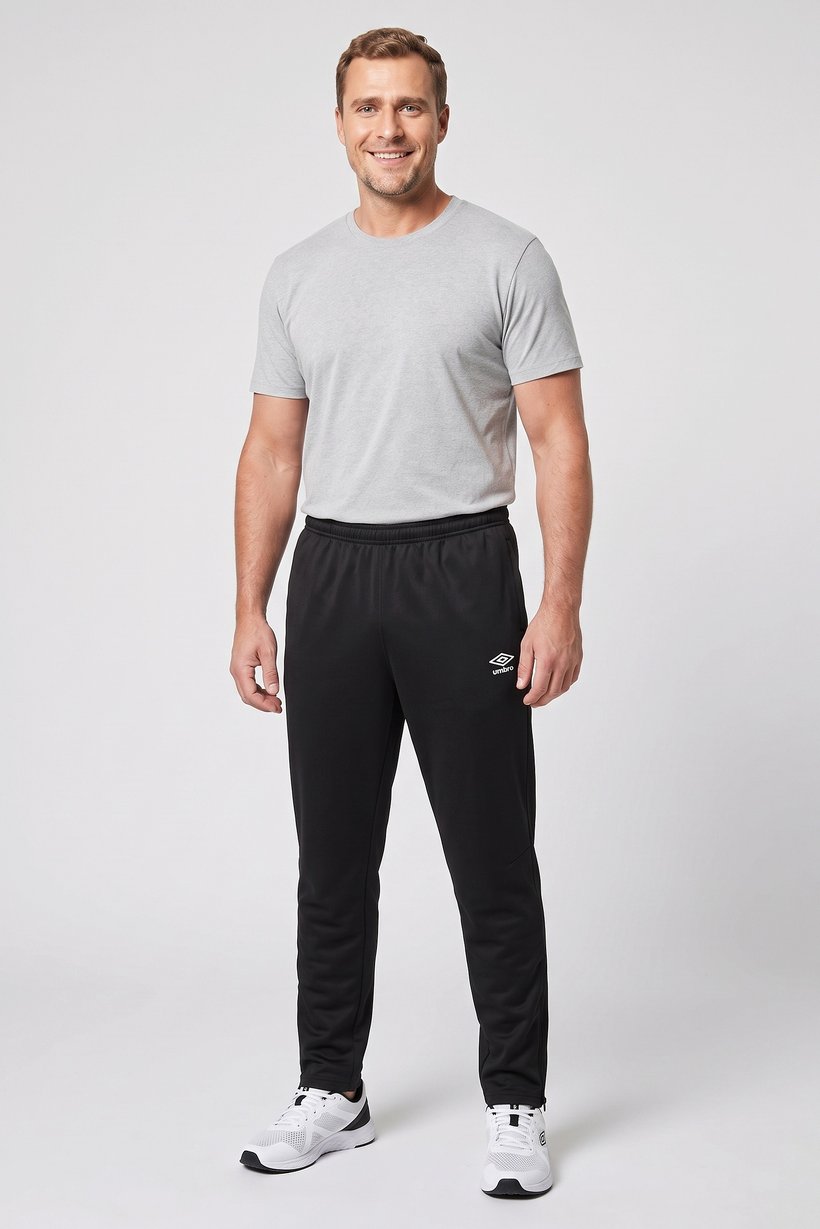 Men Sportswear Fit Drawstring Training Track Pants, Black