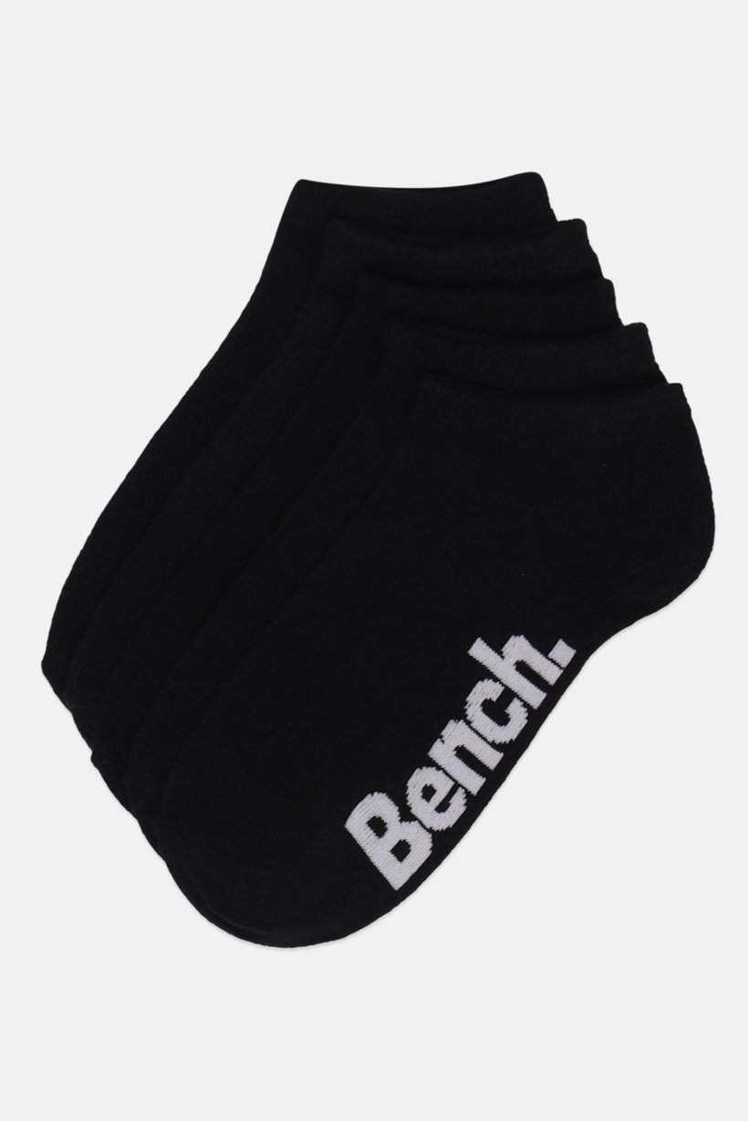 Kids Boy 5 Pairs Brand Logo Crew Socks, Black
