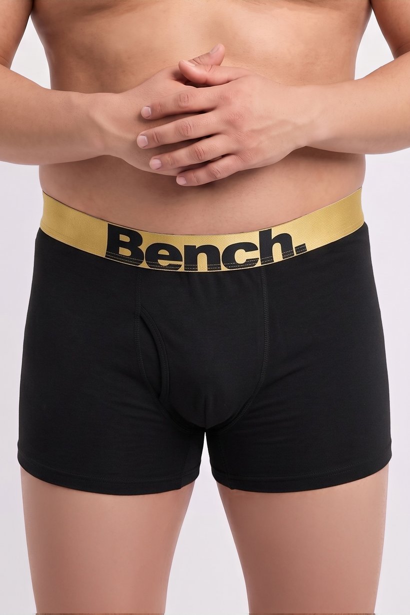 Men 3 Piece Brand Logo Boxer Briefs, Black