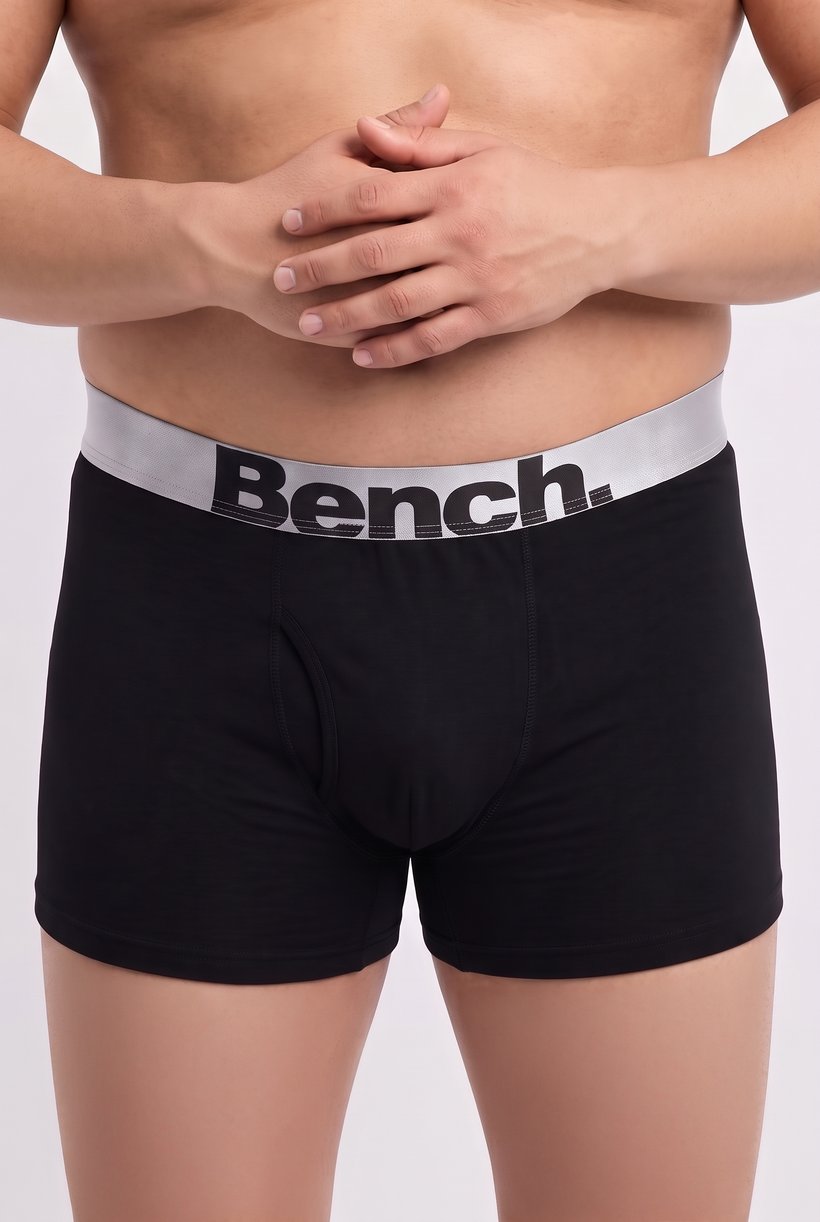 Men 3 Piece Brand Logo Boxer Briefs, Black