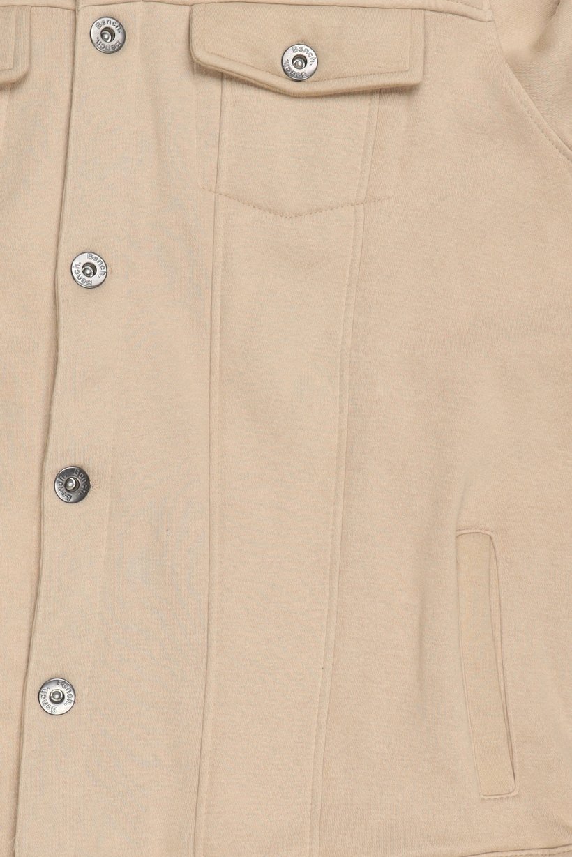Men Plain Hooded Jacket, Beige