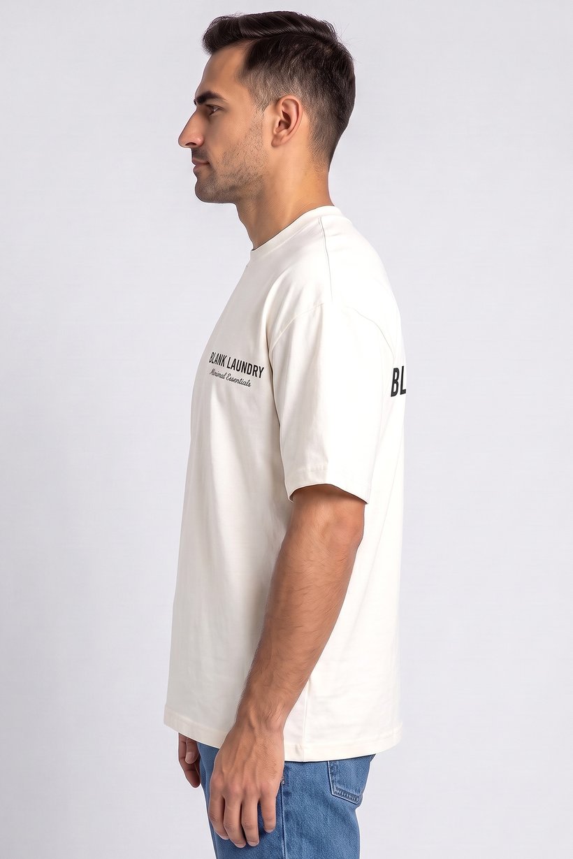 Men Crew Neck Graphic Print Short Sleeve T-Shirt, Beige
