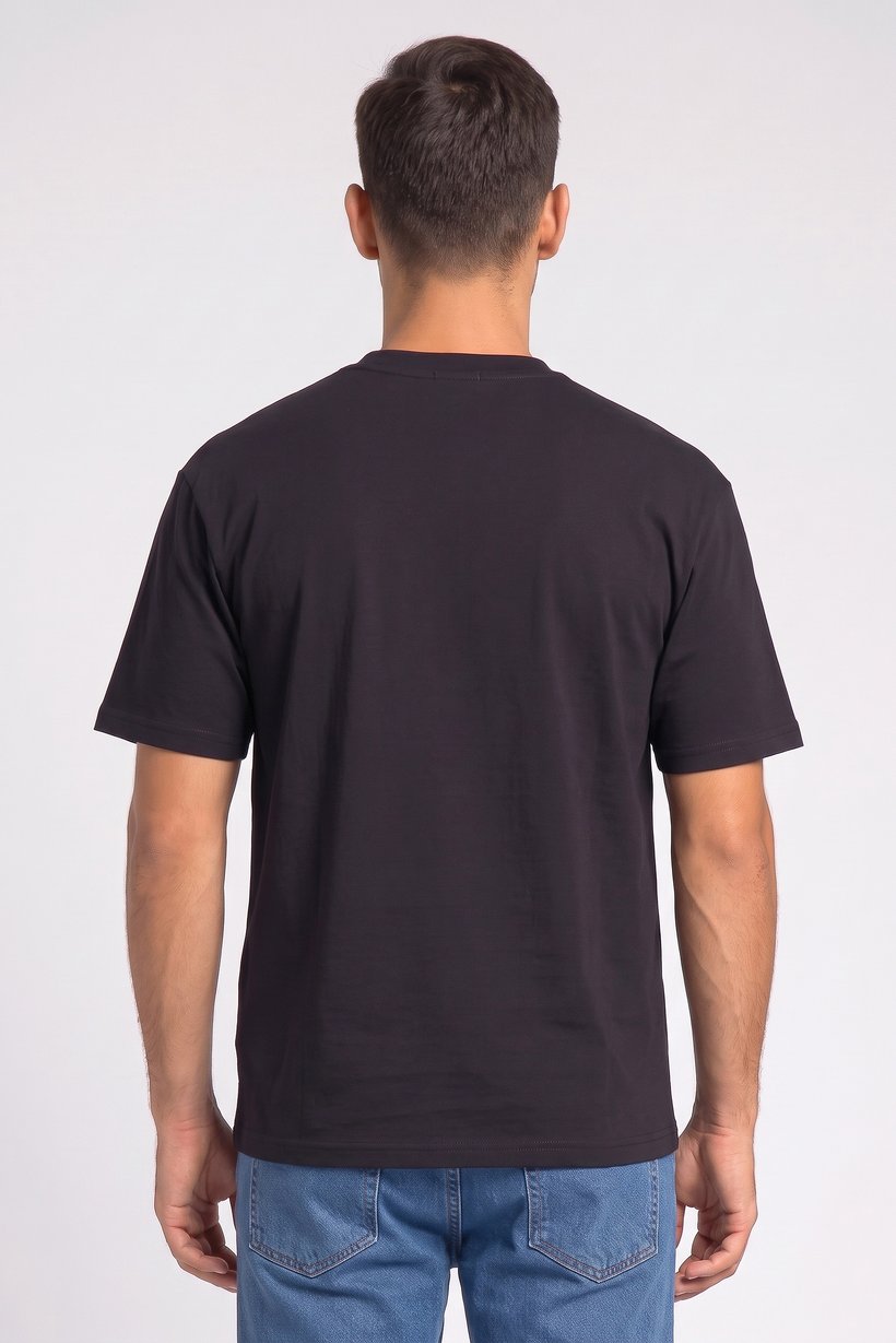 Men Crew Neck Graphic Print Short Sleeve T-Shirt, Black