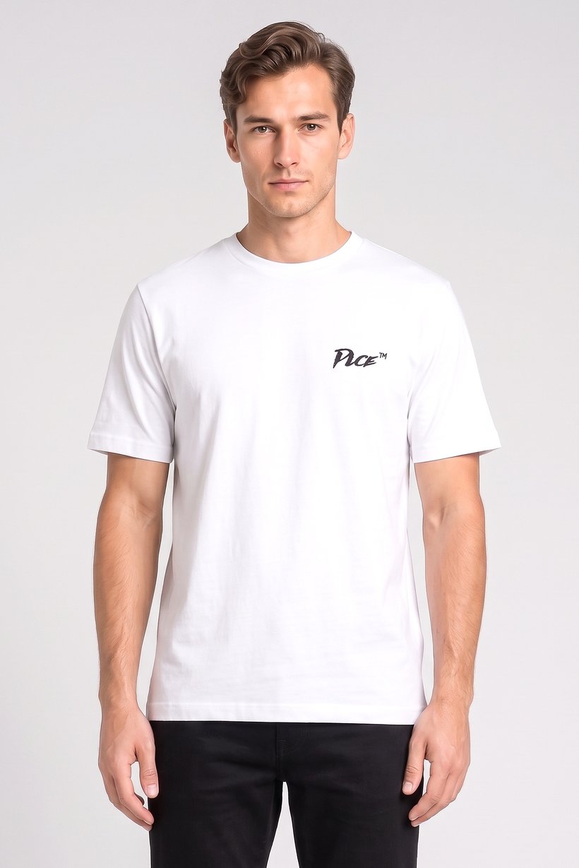 Men Crew Neck Short Sleeve Graphic Print T-Shirt, White