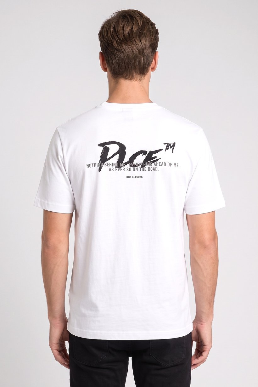 Men Crew Neck Short Sleeve Graphic Print T-Shirt, White