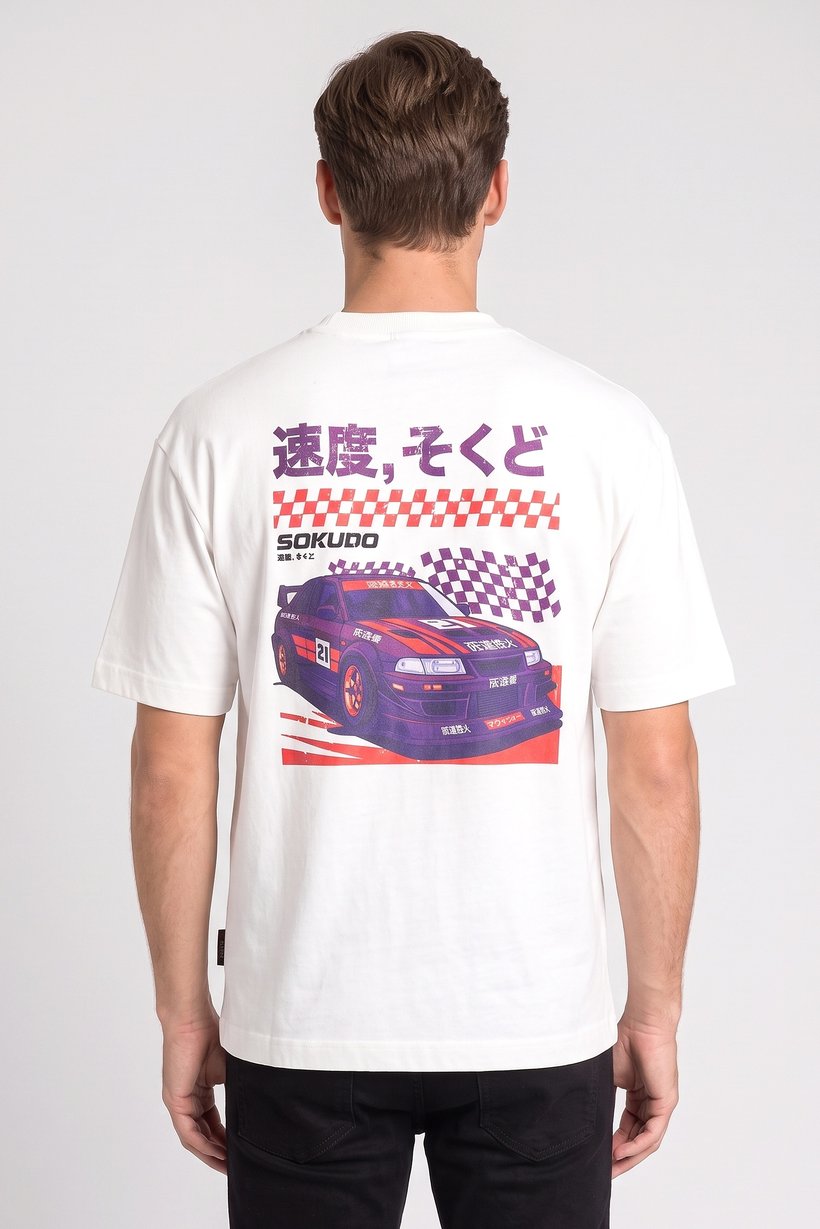 Men Crew Neck Short Sleeve Brand logo T-shirt, Off White