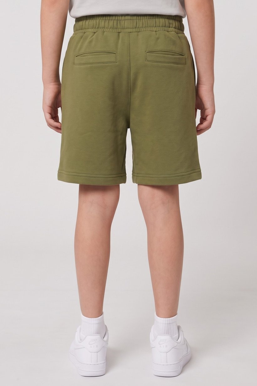 Kids Boy Brand Logo Basic Shorts, Olive