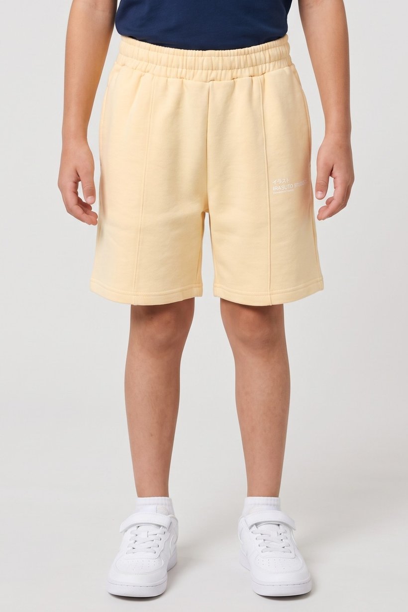 Kids Boy Brand Logo Basic Shorts, Sand