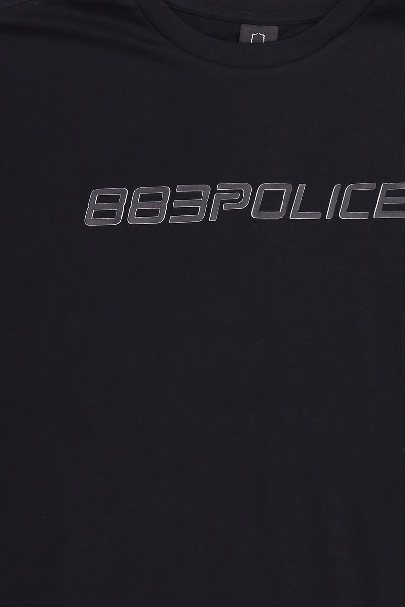 Men Crew Neck Short Sleeve Brand Logo T-Shirt, Black