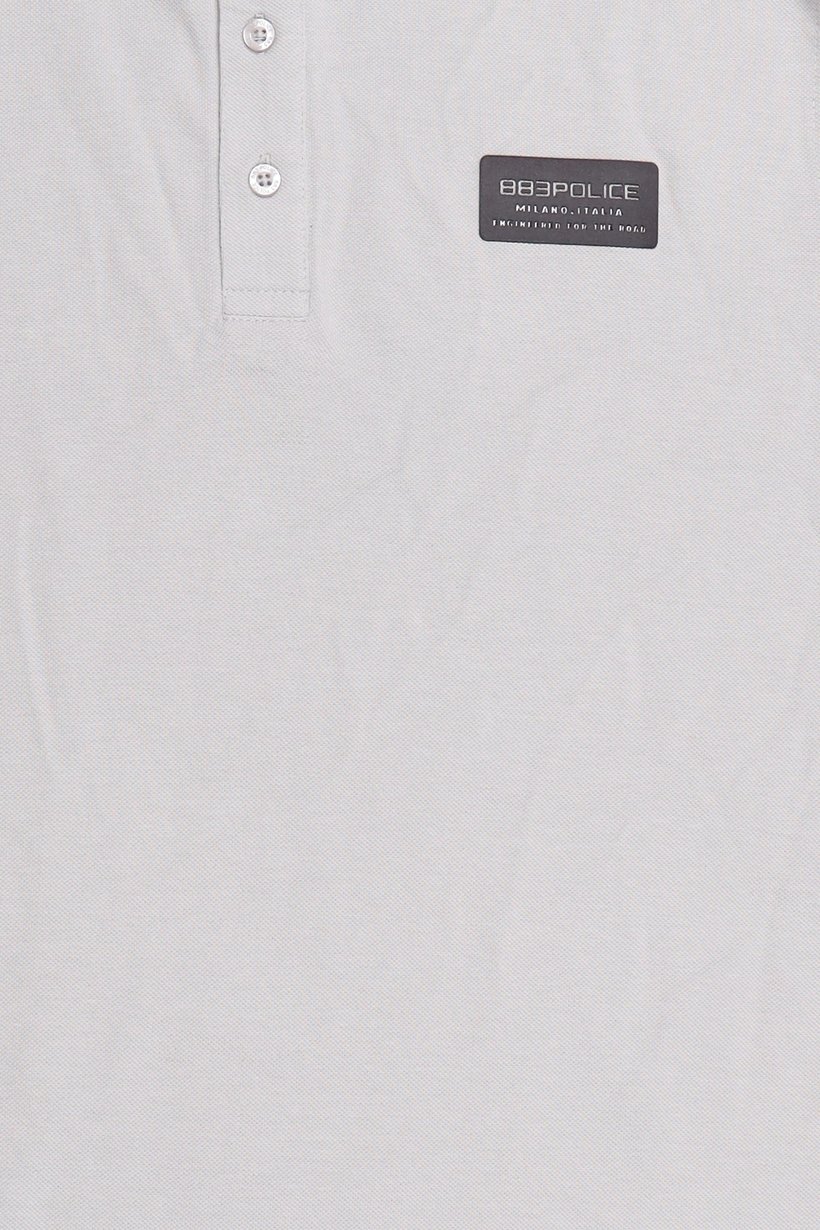 Men Regular Fit Brand Logo Short Sleeve Polo Shirt, Light Grey