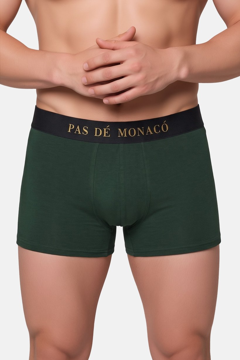 Men 3 Pieces Brand Logo Boxer Briefs, Dark Green