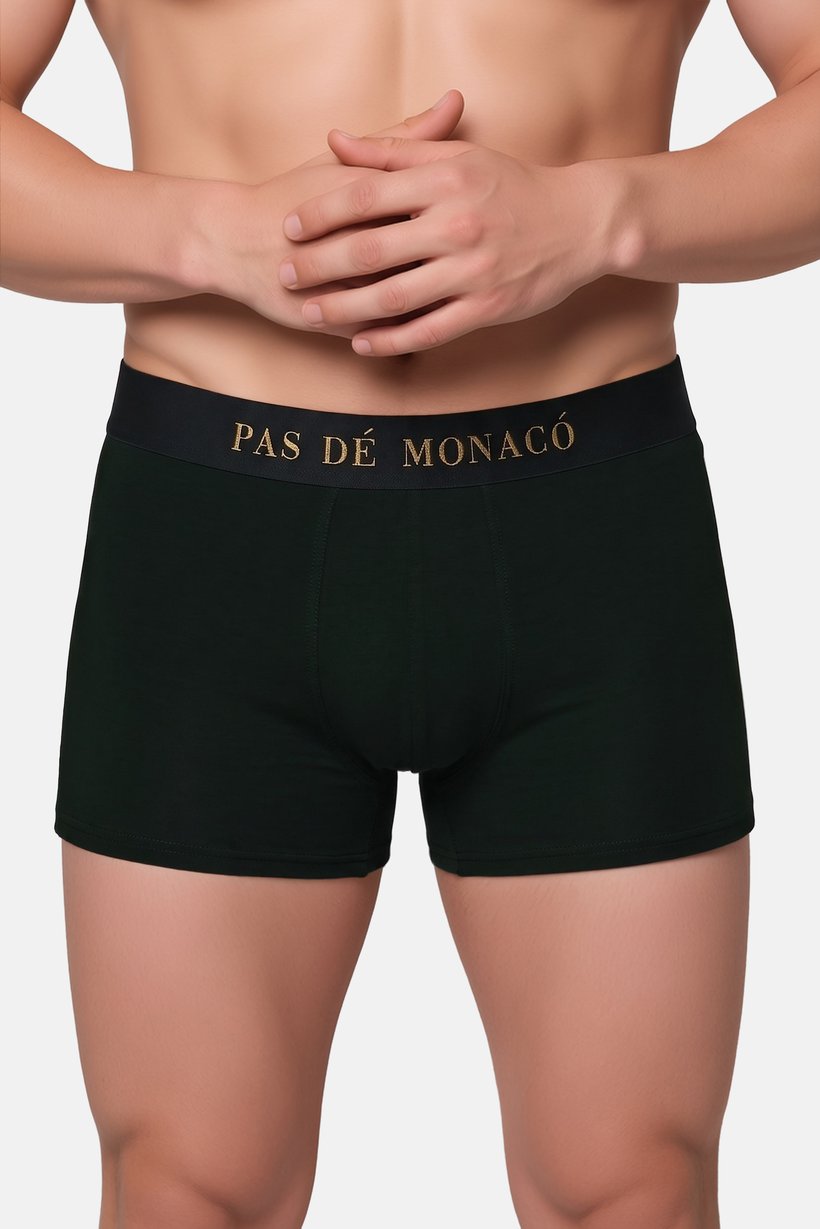 Men 3 Pieces Brand Logo Boxer Briefs, Dark Green