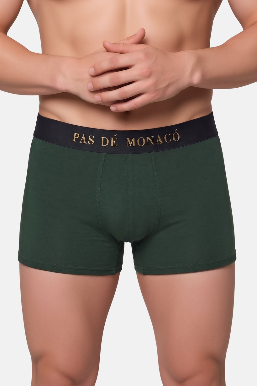 Men 3 Pieces Brand Logo Boxer Briefs, Dark Green