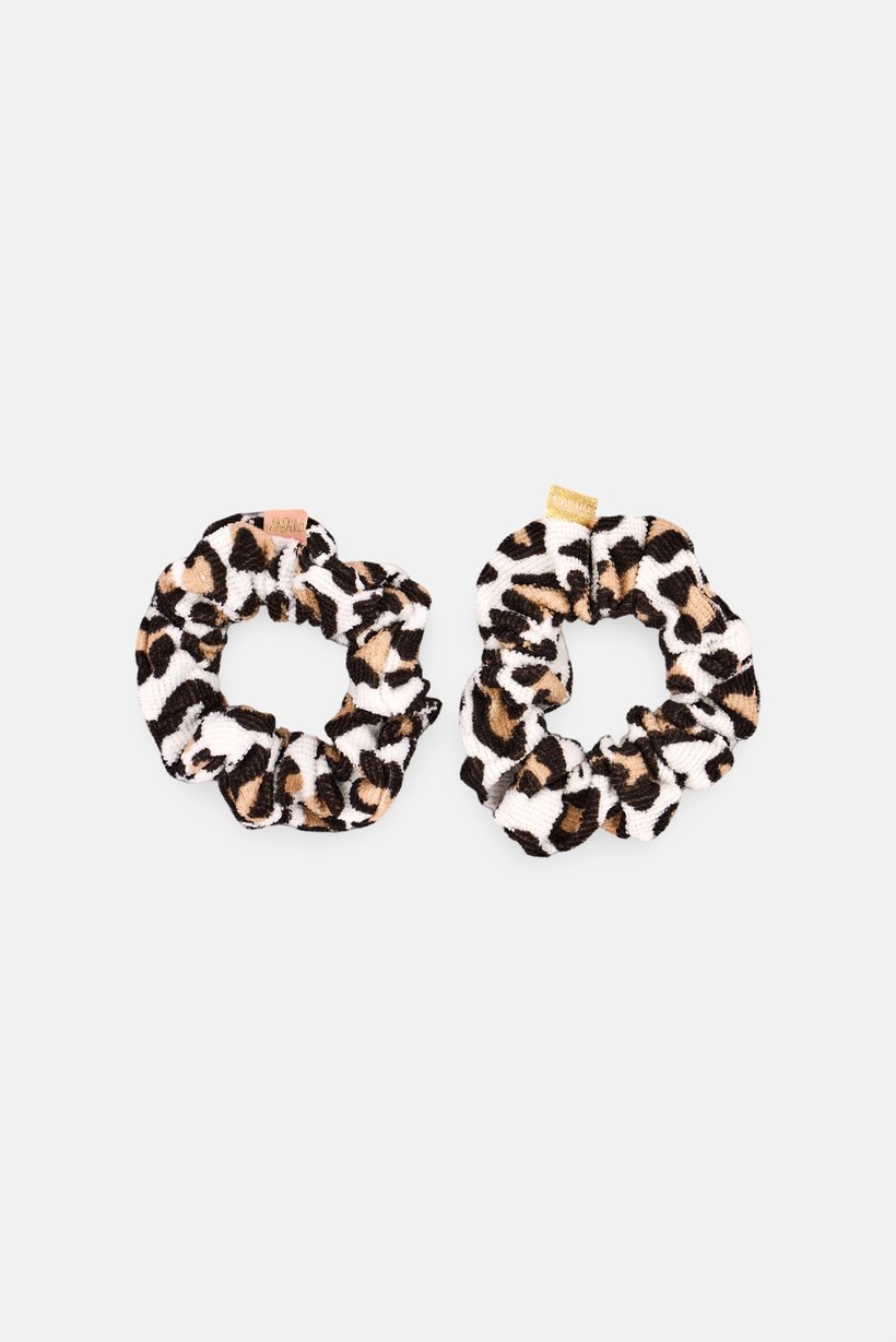 Women 2 Piece Animal Print Hair Scrunchies, Multicolor