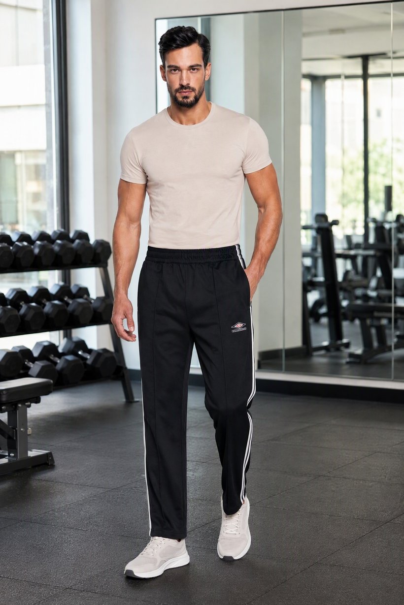 Men Sportswear Fit Training Track Pants, Black