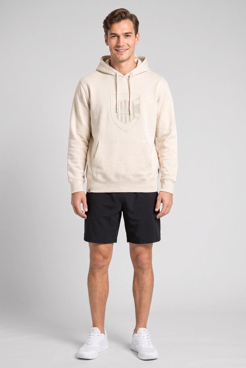 Men Sportswear Fit Long Sleeve Outdoor Hoodie, Beige