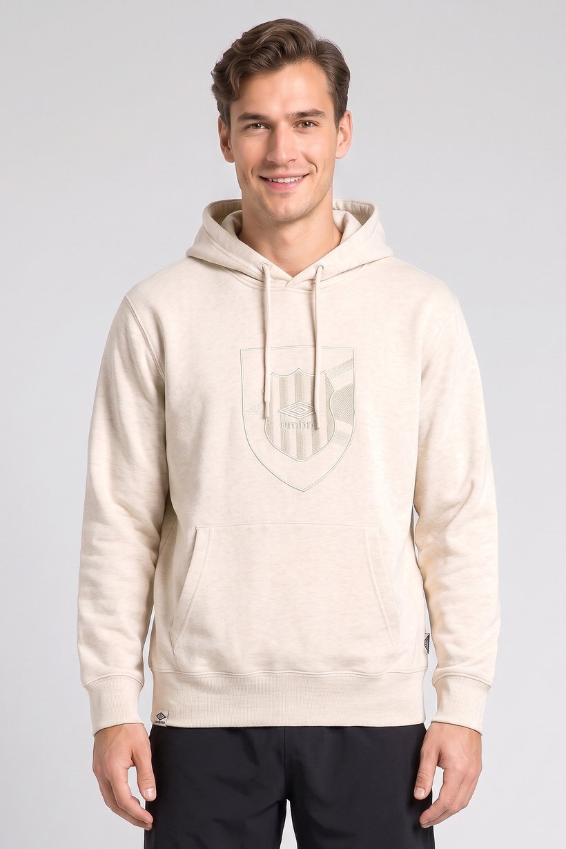 Men Sportswear Fit Long Sleeve Outdoor Hoodie, Beige