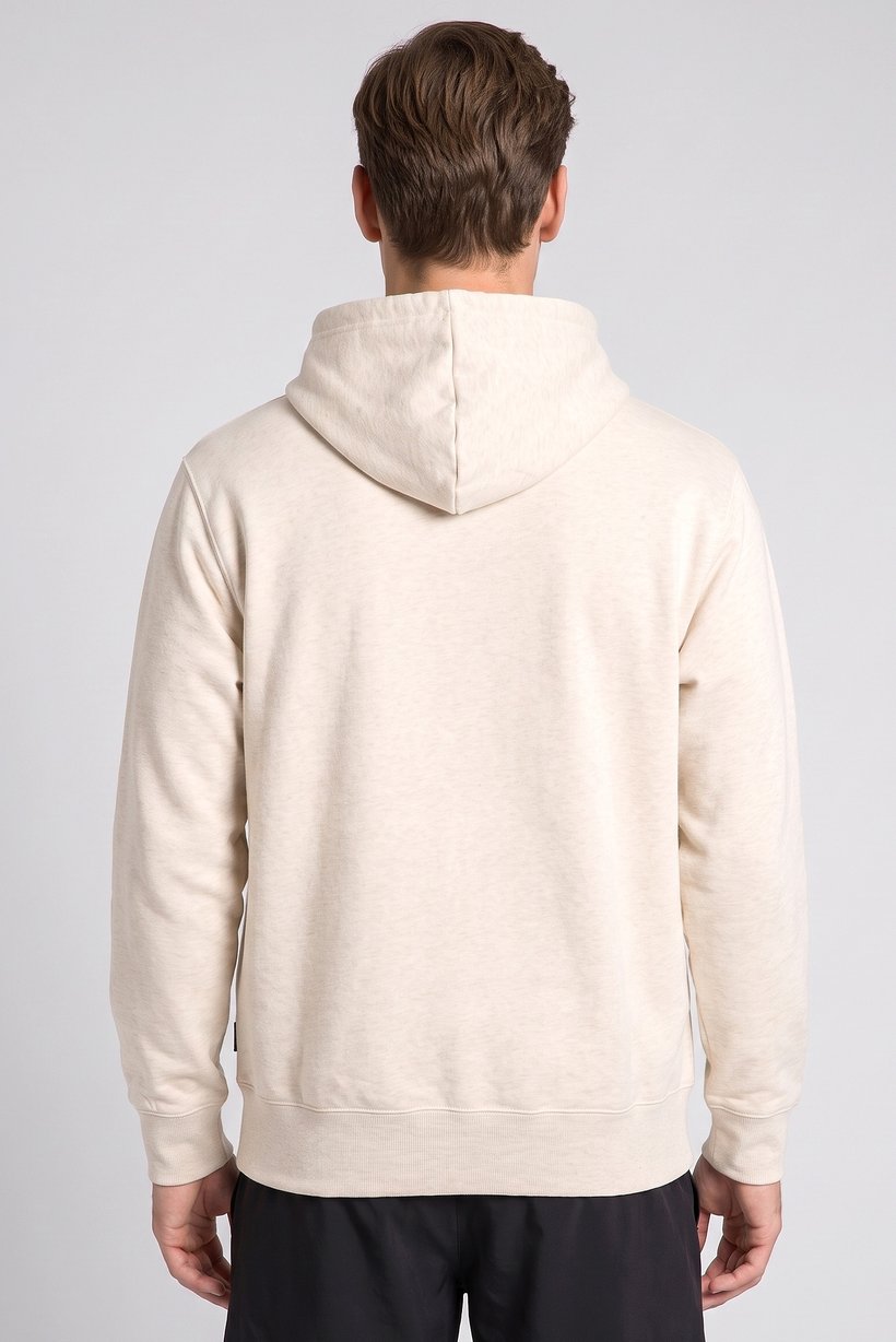 Men Sportswear Fit Long Sleeve Outdoor Hoodie, Beige