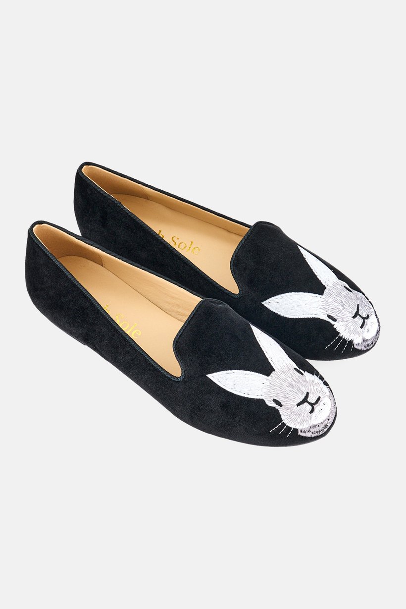Women Hefner Slip On Flats, Black