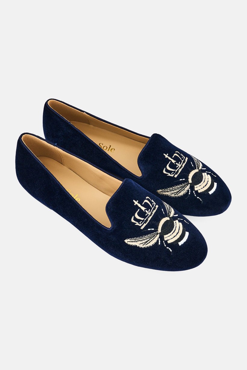 Women Hefner Slip On Flats, Navy