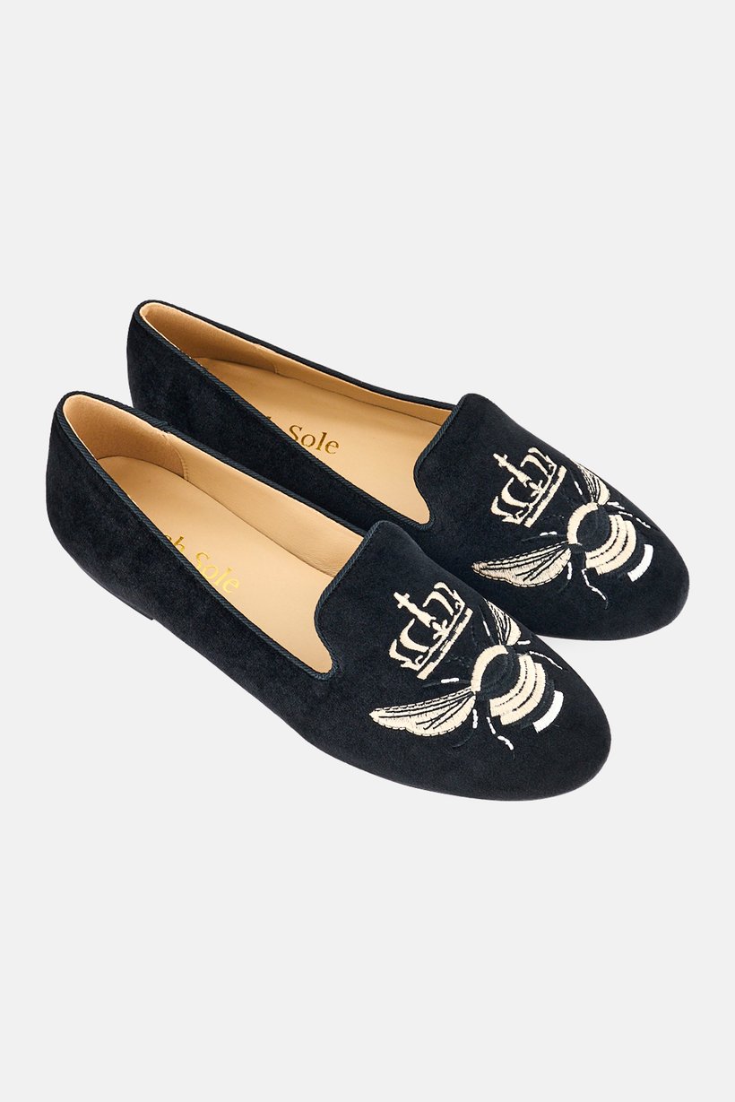 Women Hefner Slip On Flats, Black