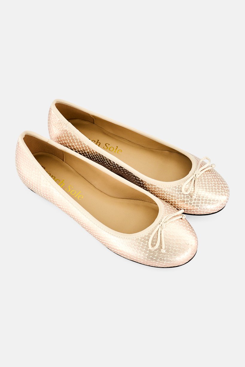 Women Slip On Flat Shoes, Light Gold