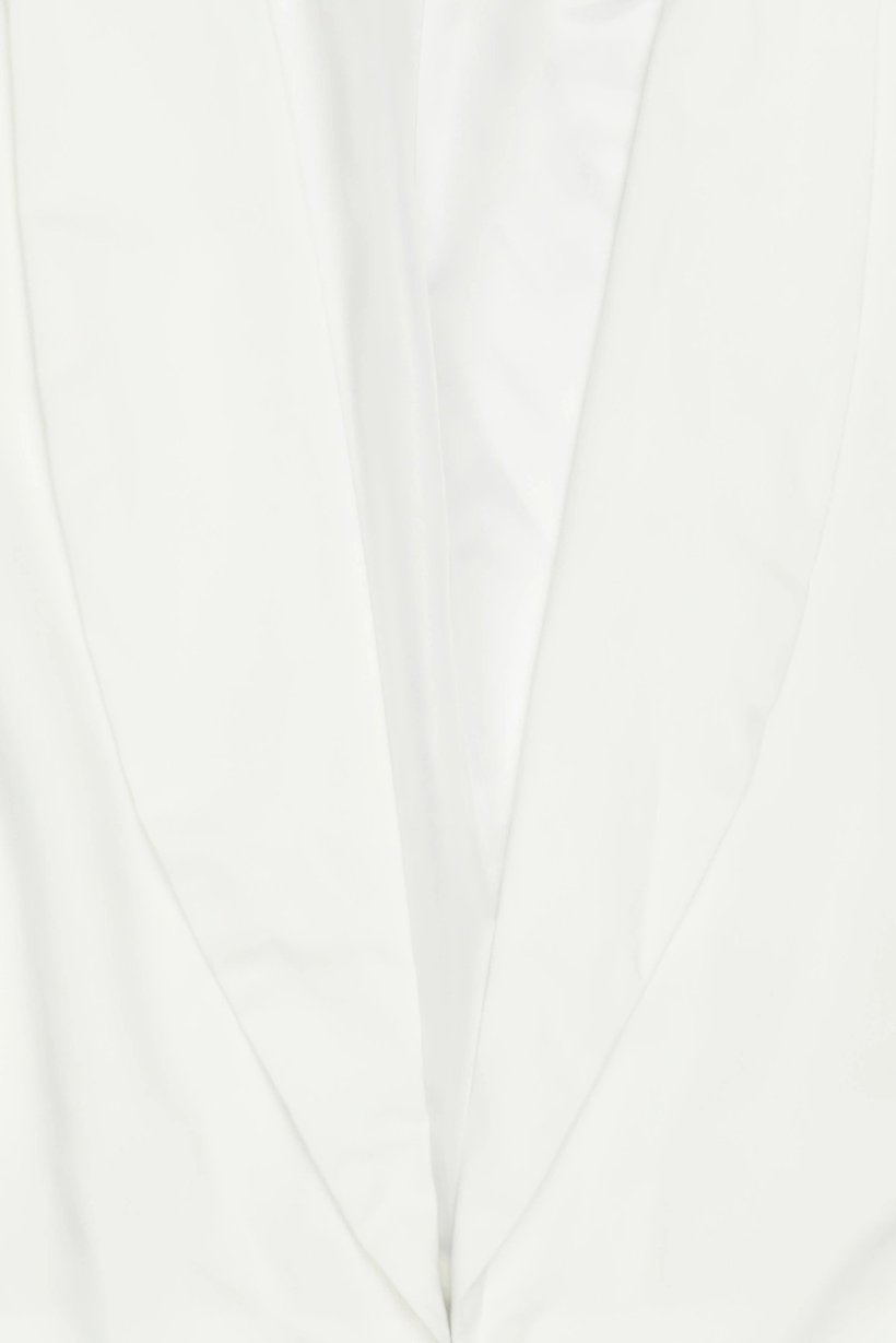 Women Plus Size Plain Crop Blazer, White
