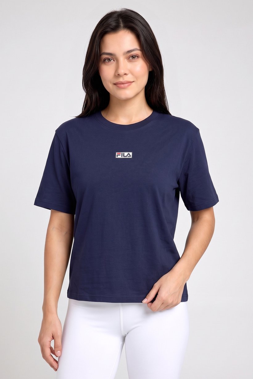 Women Boxy Fit Short Sleeve Outdoor T-Shirt, Navy