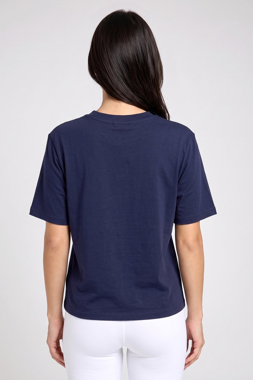 Women Boxy Fit Short Sleeve Outdoor T-Shirt, Navy