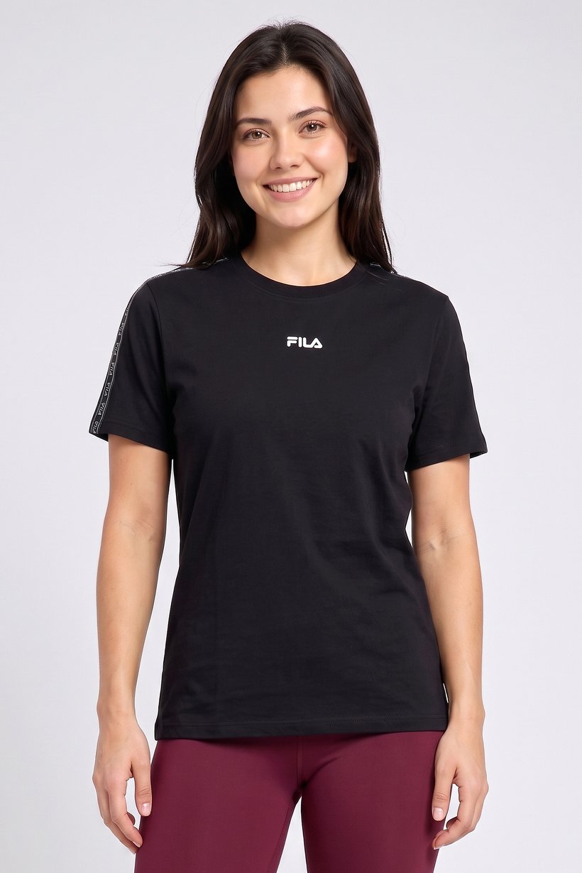 Women Boyfriend Fit Short Sleeve Outdoor T-Shirt, Black